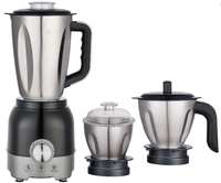 4-in-1 Keukenblender, -molen, roestvrij staal, 6 messen, zuiver koperen motor, 800W, 2L capaciteit, sapcentrifuge, mixer, smoothies, ijs, huishoudelijk