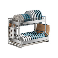 Égouttoir à vaisselle rectangulaire multifonctionnel en acier inoxydable 304 poli, style nordique, non pliable, polyvalent
