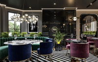 Canapé en velours design de luxe banquette canapé de restaurant