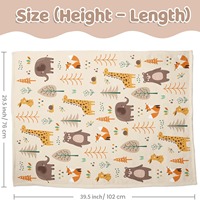 Drap de lit bébé en polaire polyester, motif animal de dessin animé, éléphant, drap-housse pour berceau, couverture de lit bébé, chambre d'enfant