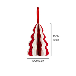 Set di 3 Decorazioni Natalizie Rosse e Bianche, Pendenti in Carta per Albero di Natale, Decorazioni Festive per Casa e Feste - Product Image 4