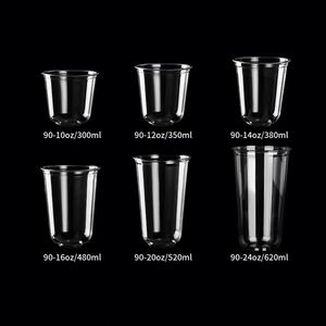 Gobelets en plastique PET transparents jetables avec logo personnalisé, gobelets pour café glacé, gobelets pour smoothies avec couvercles en dôme pour crème glacée, prix bas - Product Image 6