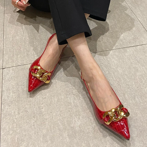 <span class=keywords><strong>Sandalias</strong></span> <span class=keywords><strong>Planas</strong></span> de <span class=keywords><strong>Mujer</strong></span> al por Mayor, Estilo Nuevo, Cómodas, con Textura de <span class=keywords><strong>Piel</strong></span> de Serpiente Roja, Tacones Altos Puntiagudos - Product Image 1