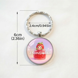 <span class=keywords><strong>Porte</strong></span>-clés en métal simple face Pokémon, motif fruit mignon, décoration de sac à dos, petit cadeau - Product Image 5