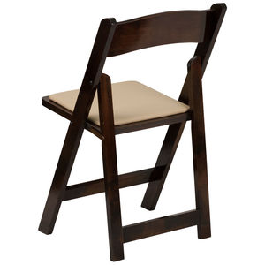 Chaise pliante en bois massif avec assise rembourrée pour événements extérieurs, banquets de jardin et <span class=keywords><strong>location</strong></span> pour événements de style ferme moderne - Product Image 4