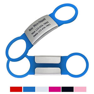 Targhetta con nome per cani e gatti targhetta con gel di silicone in metallo targhetta identificativa per animali domestici con codice bidimensionale intagliato con radio - Product Image 2