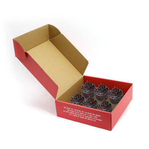 Caja de postre francés <span class=keywords><strong>para</strong></span> cupcakes Premium, caja de embalaje de postre de pastel de lujo rectangular hermoso rojo, caja de postre de tiramisú personalizada - Product Image 2