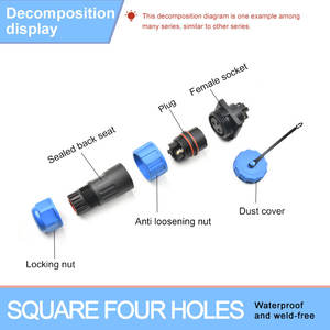 Ip68 Waterdichte Power Connector LD24-2/<span class=keywords><strong>3</strong></span>/4/5/6/7-9 Core Industriële <span class=keywords><strong>Socket</strong></span> Vrij Lassen Mannelijke Vrouwelijke Butt Draad Kabel Fpc Koper - Product Image 5