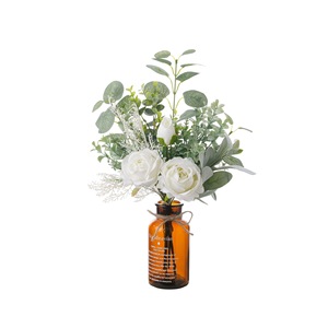 Ramo de Rosas Artificiales Moonlight Dream, Tela Plástica Tejida, Decoración para Bodas y Hogar CF02267 - Product Image 5