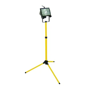 Draagbare 500W Outdoor Telescopische schijnwerper Enkele Hoofd Halogeen Werk Site Overstroming licht Statief