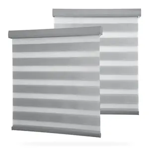 Custom horizontal day and night zebra roller blinds blackout smart home double layers motorized zebra window blinds and shades