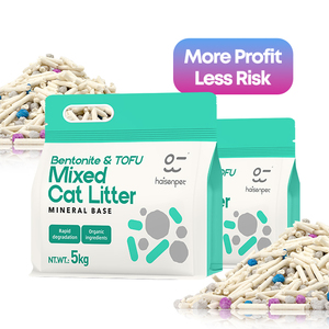 Premium Dust-Free Fast Absorption Deodorizing Tofu Cat Litter <b>Sand</b> Custom Logo Bentonite Mix Bulk Cat Litter Premium Features - Product Image 1