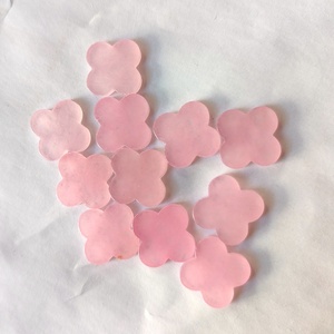 Custom Quartz Clover Gemstone Loose <strong>Pink</strong> <strong>Jade</strong> Four Leaf Clover <strong>Stone</strong> - Product Image 5