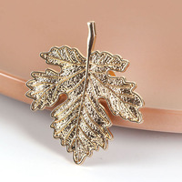 Nouveau design en alliage de zinc métal doré feuille d'érable poignée d'armoire bouton plante feuilles tiroir poignée tirer