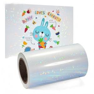 ผู้ผลิตฟิล์มโฮโลแกรมไวนิลแบบพิมพ์ได้ ฟิล์มโฮโลแกรมลายกระจกแตกแบบใส ม้วนกระดาษสติกเกอร์สำหรับเครื่องพิมพ์อิงค์เจ็ท - Product Image 4