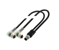 M12 4 Pôles Circulaire De Type Y double câble de 10 mètres m12 4pin câble de caméra de vue arrière Assemblées 5m