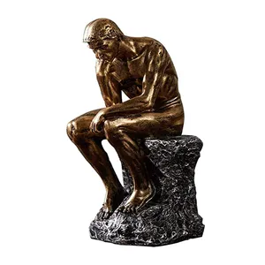 Thinker Sculputer Art Sculpture Man Statue Cold Cast Bronze Statue Craft for Home Office