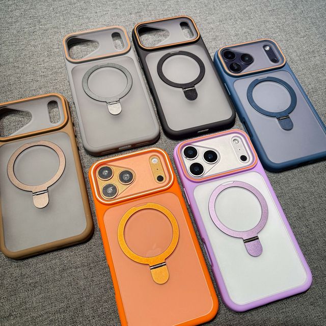 New Business Shockproof Magnetic Kickstand Matte Skin Touch Back Cover for iPhone 17 Pro Max 16 15 14 13 Shell Phone Cases