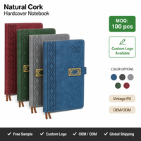 Carnet de notes/journal à couverture rigide en cuir PU effet daim vintage avec logo personnalisé, 100 feuilles, vente en gros, format A5, OEM, gaufrage diamant, fermeture à fermoir