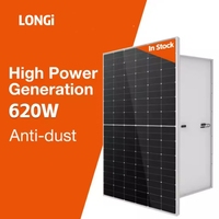 Panel Surya Bifasial Anti-Debu LONGI HI MO 7 595W 620W 615W 625W 2382*1134mm Kaca Ganda Modul PV Pabrik Asli