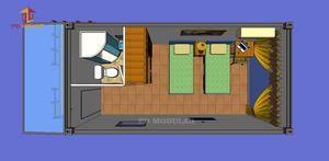 Maison modulaire préfabriquée en acier vert de luxe de 20 pieds et 40 pieds, conteneur de camping amovible, appartement, hôtel, location économique - Product Image 2