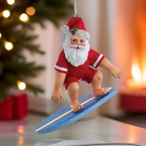 Decoraciones de Navidad de Papá Noel Surfista de la Serie The Bridge - Adornos de Papá Noel en Tablas de Surf para Surfistas - Product Image 2