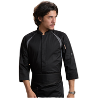 Uniformes de chef professionnels - Vestes de chef à manches longues pour hommes/femmes en tissu sergé pour utilisation en restaurant et bar (automne/hiver)