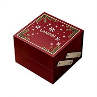 Boîte cadeau rigide à double couche, entièrement personnalisée, écologique, rectangulaire, édition limitée de Noël, avec gaufrage à chaud doré et intérieur personnalisé, adaptée aux aliments
