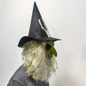 Nueva Máscara de Bruja Antigua de Terror al por Mayor con Sombrero, Accesorio de Cabeza Espeluznante de Halloween, Máscaras de Payaso Aterradoras para Halloween - Product Image 4