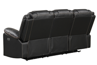 Sofá Reclinable Eléctrico Moderno en Forma de U de Piel Sintética con Luces LED, 3 Piezas (Sofá + Sofá de Dos Plazas + Sillón), con Portavasos, Consola para Sofá de Dos Plazas y Altavoces