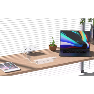 Multipresa Addtam con Morsetto, 2 Porte USB, Soluzioni per Prese da Scrivania per Mobili da Ufficio, Corrente Nominale 15A 125V - Product Image 2