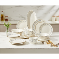 Ensemble de bols et d'assiettes en céramique à motif de plantes bleues, durable, réutilisable, durable, compatible avec le micro-ondes, design minimaliste moderne