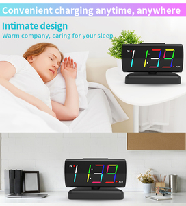 Giá rẻ phổ biến đa chức năng <span class=keywords><strong>ROTARY</strong></span> đồng hồ kỹ thuật số LED đồng hồ báo thức khuyến mãi hiện đại đồng hồ bàn - Product Image 5