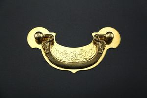 实心黄铜仿古板拉手衣柜门古木箱拉手蝙蝠面板黄铜大拉手 - Product Image 5