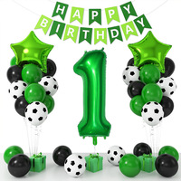 Ensemble de décoration pour fête de premier anniversaire, ballons en feuille métallisée à paillettes, ballons en feuille métallisée en forme d'étoile et de cœur, ensemble de bannières