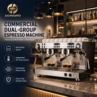 Machine à expresso professionnelle commerciale, 2 groupes, double chaudière, 9 bars, acier inoxydable 304, semi-automatique, 30 tasses par heure