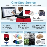 Lot de caleçons boxers pour hommes en coton et élasthanne de qualité supérieure, taille mi-haute, avec ceinture élastique, soutien doux et poche en U, sous-vêtements quotidiens OEM