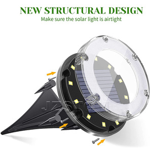 INCX ABS LED <strong>Solar</strong> Ground <strong>Lights</strong> IP65 Waterproof Cold White Modern 16 Pack Outdoor Garden Landscape Patio Pathway Lawn <strong>Deck</strong> - Product Image 4