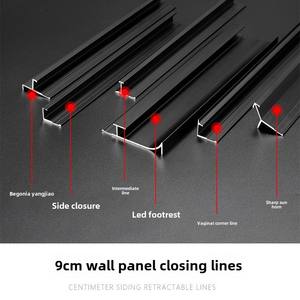 モダンな9mmマットブラックウォールガードコーナーアルミ合金装飾ストリップ厚手木製ベニヤエッジエンジニアリング優先ホテル - Product Image 3