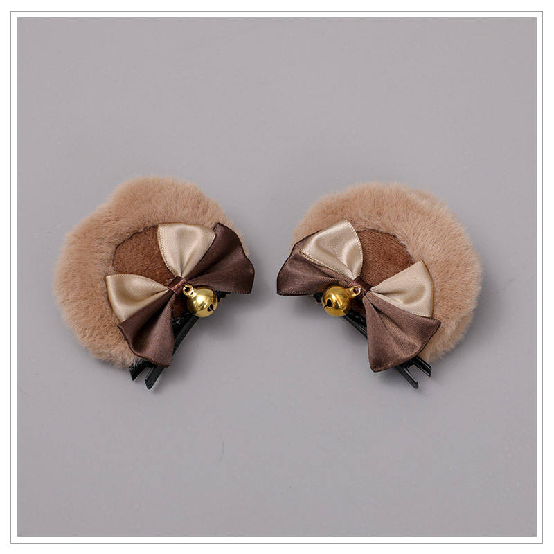 Bear Ear Hairpin 03 Camel Brown