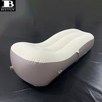Matelas gonflable floqué à un clic avec pompe intégrée et batterie externe – Canapé portable pour pique-nique en extérieur, balcon, terrasse