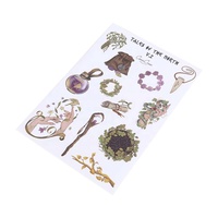 Pack d'autocollants décoratifs de style vintage, autocollants esthétiques imperméables pour les planificateurs, les bullet journals et l'emballage de cadeaux