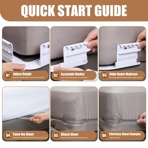 <b>Bed</b> <b>Sheet</b> Holders Upgraded <b>Sheet</b> Straps Adjustable-Height <b>Bed</b> <b>Sheet</b> Lock with Corner-Open Fits Heavy-Duty Mattress - Product Image 6