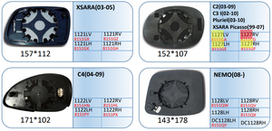 Lentille de rétroviseur avec base pour Citroën Rétroviseur <span class=keywords><strong>C3</strong></span> 2002-2010 et Xsara Picasso 1999 à <span class=keywords><strong>2007</strong></span> - Product Image 5