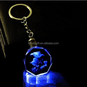 Porte-clés photo en verre gravé au laser 3D personnalisé / Porte-clés en cristal LED - Product Image 3