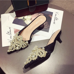 <span class=keywords><strong>Sandali</strong></span> con <span class=keywords><strong>Tacco</strong></span> di Qualità per Donna, Taglia Grande, <span class=keywords><strong>Tacco</strong></span> <span class=keywords><strong>5</strong></span> <span class=keywords><strong>CM</strong></span>, Scarpe con Decorazione di Perle, Sexy Décolleté da Cerimonia - Product Image 2