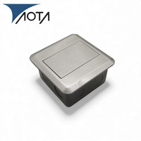 Tomacorriente de Suelo Autoconectable de Acero Inoxidable IP44 con Tapa Deslizante Oculta, 2 Salidas, 10A, 110-240V, Enchufe AU, para Uso en Oficina