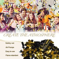 Anpassbare Gold-Schwarze Frohes Neues Jahr Konfetti-Kanonen Papier-Rauchpulver Party-Popper Aufkleber Festliche Partyzubehör