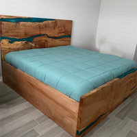 Promotion 2026 : Lit en bois et résine époxy style rivière, design moderne et luxueux, directement de l'usine