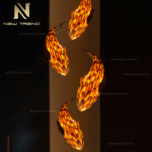 تصميم فريد من نوعه مخصص ديكور داخلي إضاءة الأسماك مشروع خشبي كبير لوبي الفندق الدرج أدى الثريا - Product Image 6